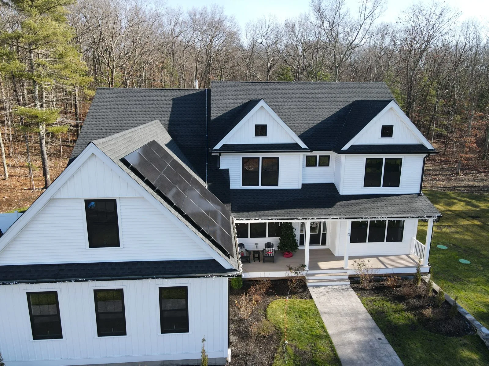 Sunfinity solar installation on a modern farmhouse in Cumberland, RI